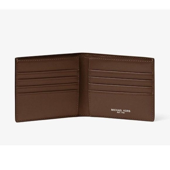 Michael Kors Harrison Crosshatch Leather Rfid Billfold Wallet - Picture 7 of 8